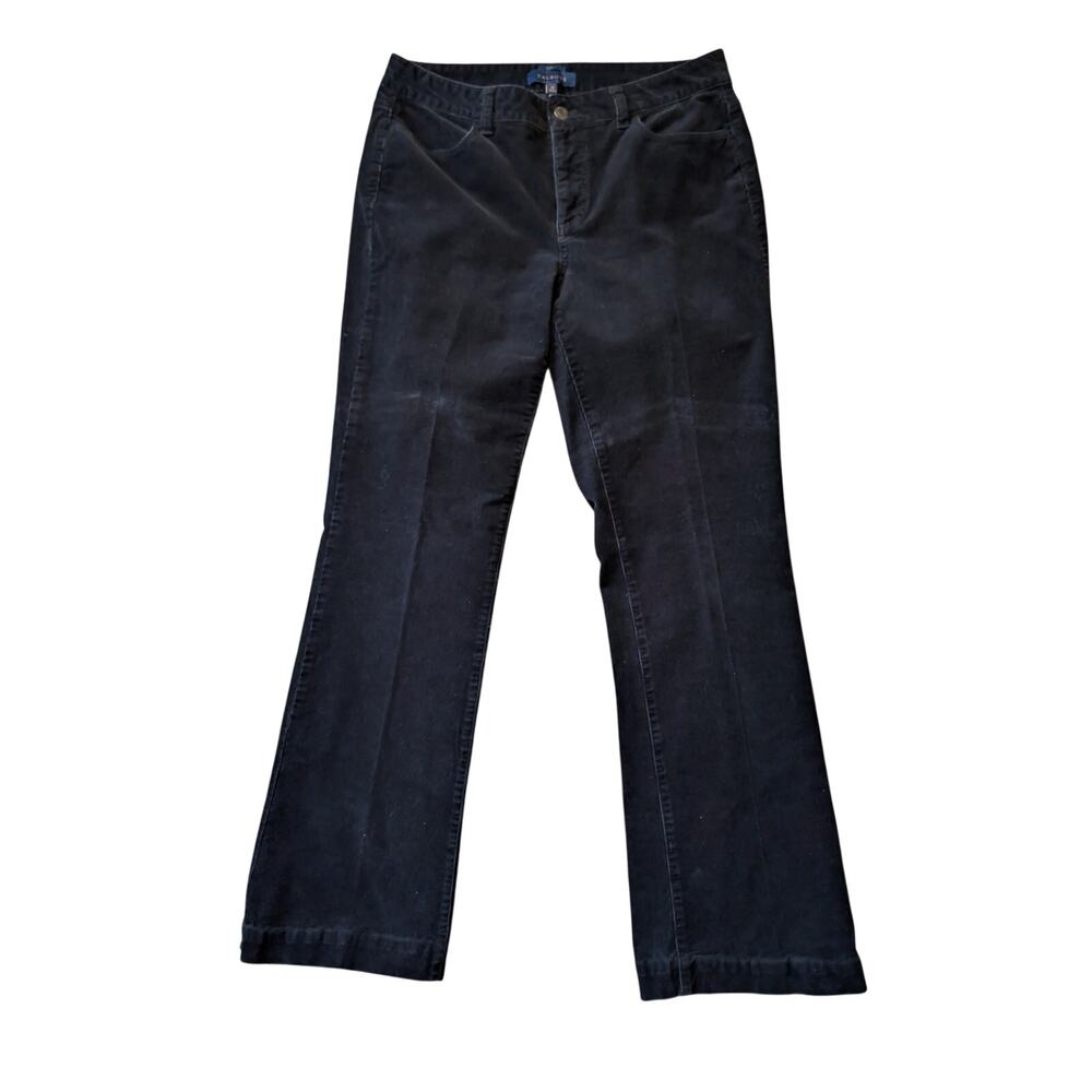 Talbots Women's Black Corduroy Curvy Bootcut Stretch Pants Size 10